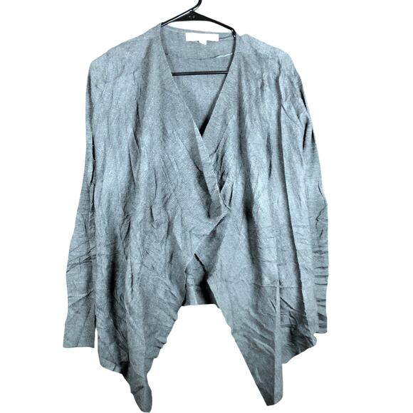 Ann Taylor LOFT Womens Sweater Gray Cardigan Wool Blend Waterfall Open Front XS - Picture 1 of 12